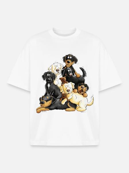 Hovawart dog heap cartoon dog gift - Boxy Heavyweight Unisex Organic T-Shirt by Stanley/Stella - white