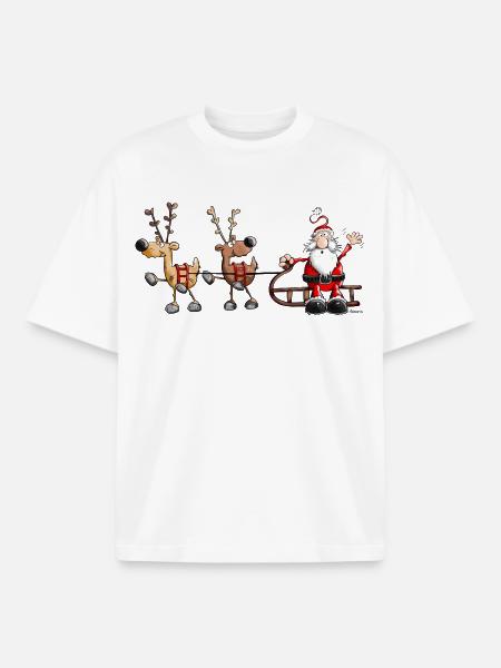 Rucki Zucki Weihnachtsmann - Boxy Heavyweight Unisex Organic T-Shirt von Stanley/Stella - Weiß