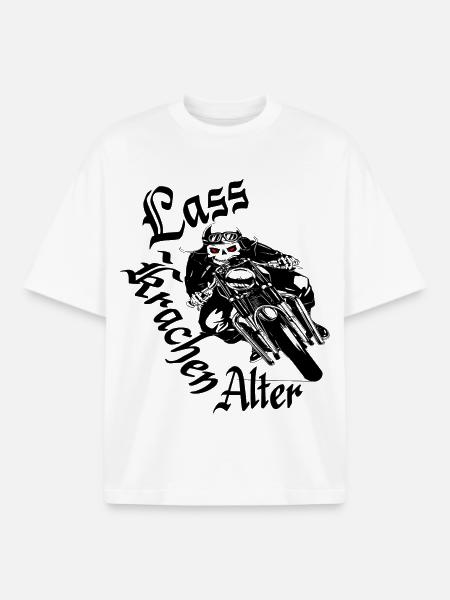 Outlaw Biker - Boxy Heavyweight Unisex Organic T-Shirt von Stanley/Stella - Weiß