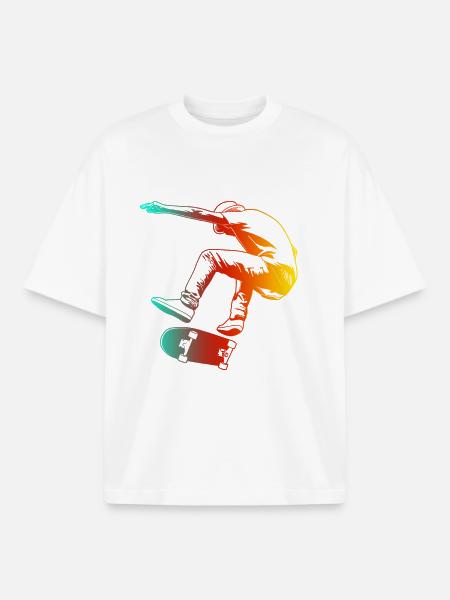 Skater Tricks - Boxy Heavyweight Unisex Organic T-Shirt by Stanley/Stella - white