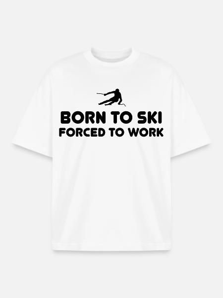 Born to Ski - Boxy Heavyweight Unisex Organic T-Shirt von Stanley/Stella - Weiß