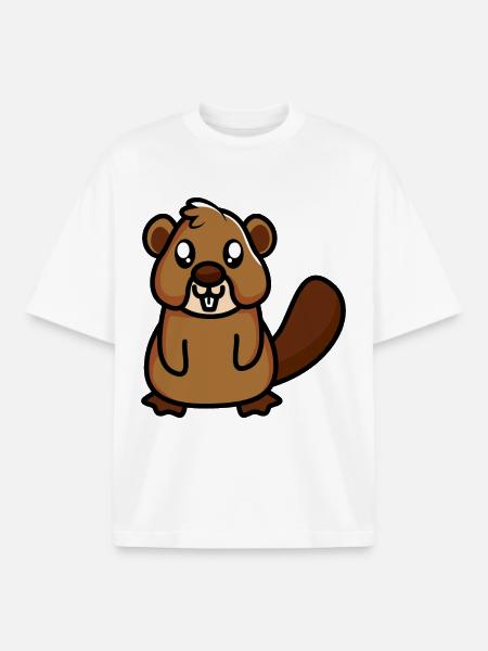 Castor - T-shirt unisexe boxy épais biologique Stanley/Stella - blanc