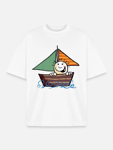 Kind aufm Boot - Boxy Heavyweight Unisex Organic T-Shirt von Stanley/Stella - Weiß