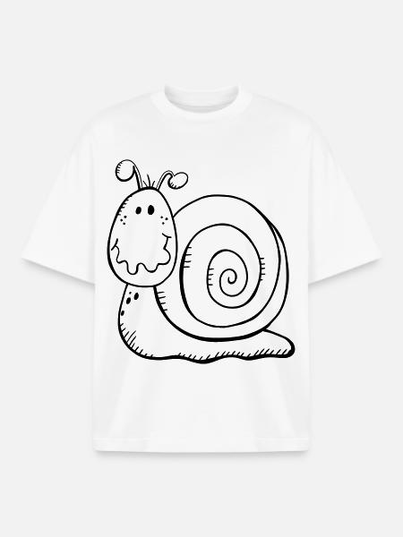 Escargot drôle - T-shirt unisexe boxy épais biologique Stanley/Stella - blanc