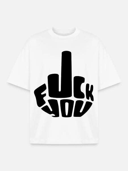 Fick dich, fick es Finger Mittelfinger # - Boxy Heavyweight Unisex Organic T-Shirt von Stanley/Stella - Weiß
