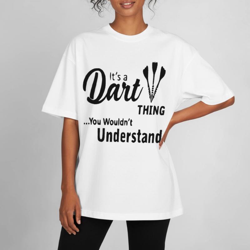 Drôle de fléchettes disant jeu de fléchettes cadeau T-shirt unisexe boxy épais biologique Stanley/Stella