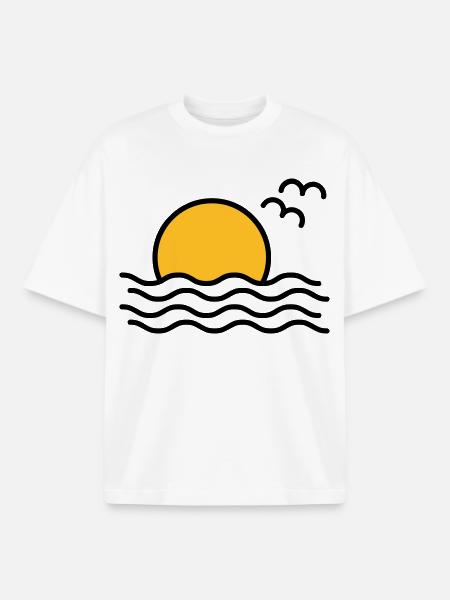 sunset - Boxy Heavyweight Unisex Organic T-Shirt by Stanley/Stella - white