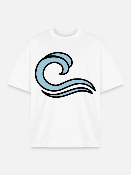 waves - Boxy Heavyweight Unisex Organic T-Shirt by Stanley/Stella - white
