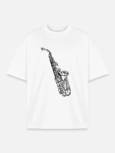 Saxophonist - Boxy Heavyweight Unisex Organic T-Shirt von Stanley/Stella - Weiß