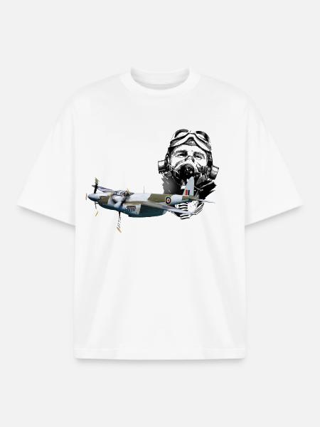 Pilot mosquito - Boxy Heavyweight Unisex Organic T-Shirt by Stanley/Stella - white