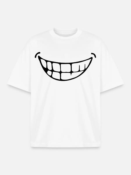 grin - Boxy Heavyweight Unisex Organic T-Shirt by Stanley/Stella - white
