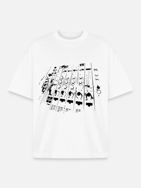DJ Mixer - Boxy Heavyweight Unisex Organic T-Shirt by Stanley/Stella - white