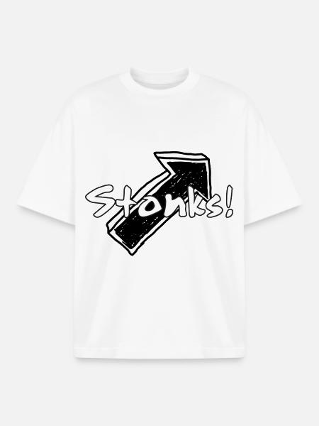 Stonks! Graffiti Word Graphics - Boxy Heavyweight Unisex Organic T-Shirt by Stanley/Stella - white