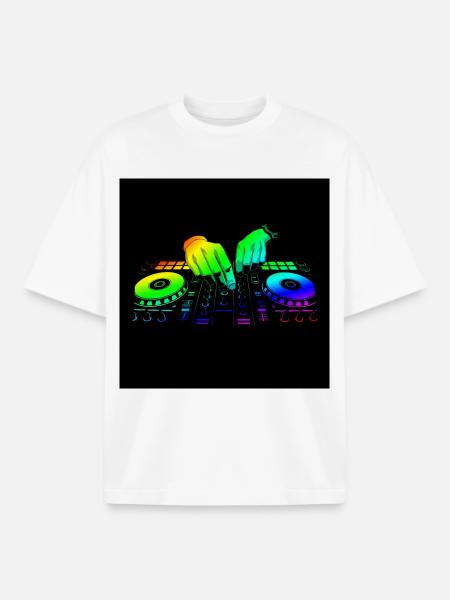 Disc jockey - Boxy Heavyweight Unisex Organic T-Shirt by Stanley/Stella - white