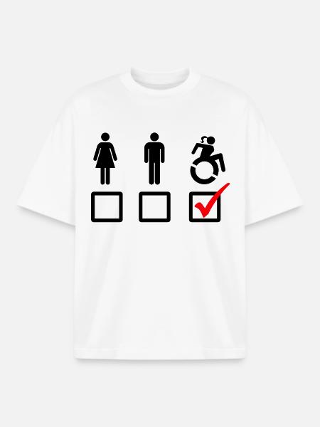 Rollstuhl-Symbol, Behindertenhumor, Spaß # - Boxy Heavyweight Unisex Organic T-Shirt von Stanley/Stella - Weiß