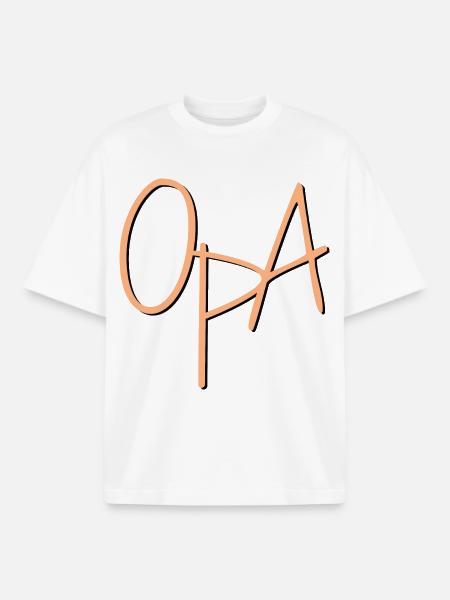 GRANDPA MINIMALIST - Boxy Heavyweight Unisex Organic T-Shirt by Stanley/Stella - white