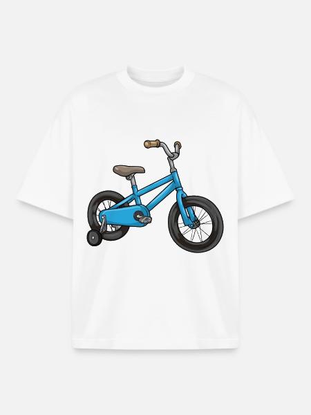 Kinderfahrrad Stützräder - Boxy Heavyweight Unisex Organic T-Shirt von Stanley/Stella - Weiß