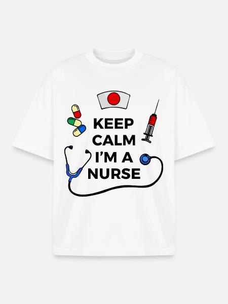 Infirmière infirmier infirmier - T-shirt unisexe boxy épais biologique Stanley/Stella - blanc