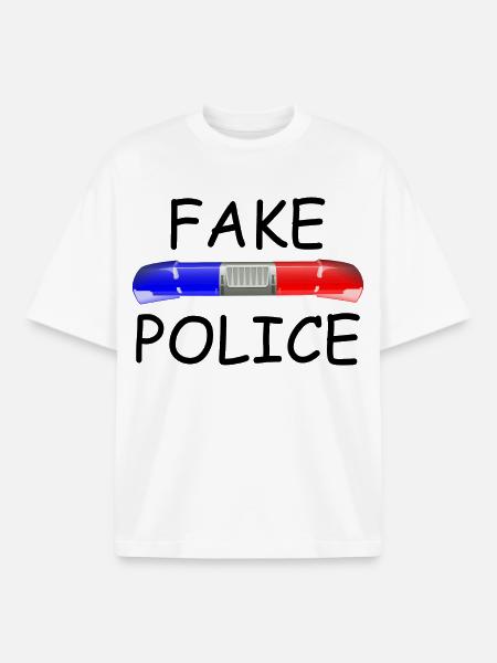 Faux policiers - T-shirt unisexe boxy épais biologique Stanley/Stella - blanc