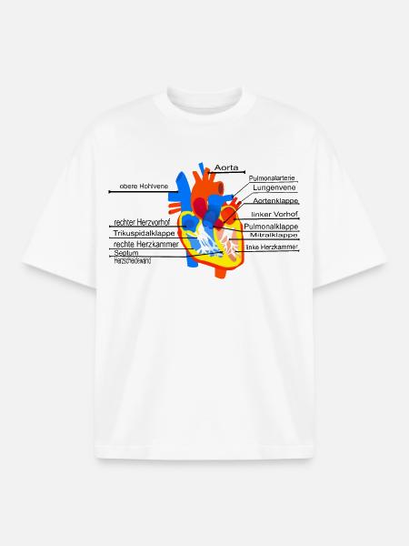 Anatomisches Herz, Cor, - Boxy Heavyweight Unisex Organic T-Shirt von Stanley/Stella - Weiß
