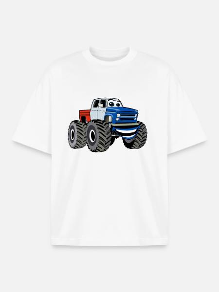Monster Truck - T-shirt unisex boxy pesante biologica di Stanley/Stella - bianco