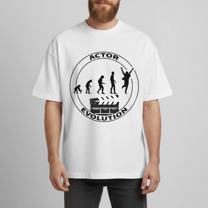 Evolution Schauspieler Darsteller Geschenk Boxy Heavyweight Unisex Organic T-Shirt von Stanley/Stella