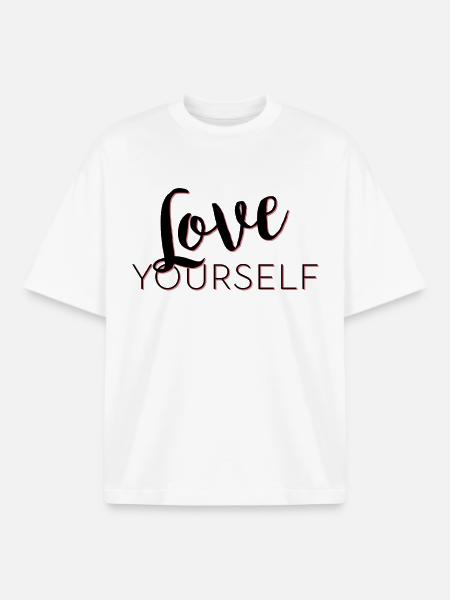 Love Yourself lettering Pascal Voggenhuber - Boxy Heavyweight Unisex Organic T-Shirt by Stanley/Stella - white