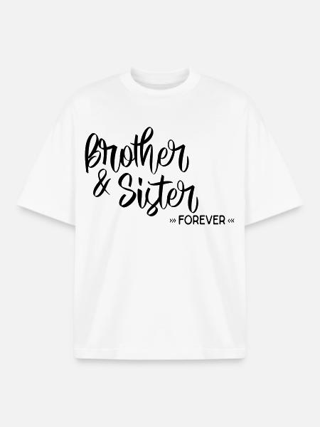Bruder und Schwester - Boxy Heavyweight Unisex Organic T-Shirt von Stanley/Stella - Weiß