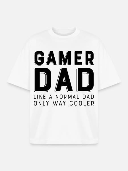 Gamer dad - Boxy Heavyweight Unisex Organic T-Shirt by Stanley/Stella - white