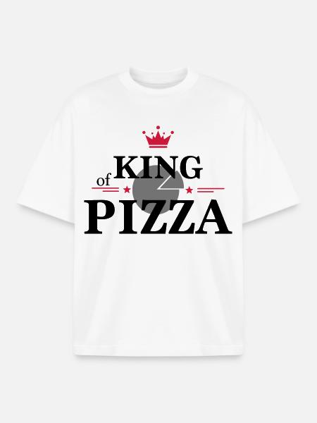 King of pizza - Boxy Heavyweight Unisex Organic T-Shirt by Stanley/Stella - white