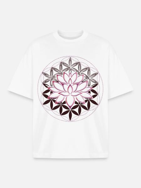 Lotus Blume des Lebens - Boxy Heavyweight Unisex Organic T-Shirt von Stanley/Stella - Weiß
