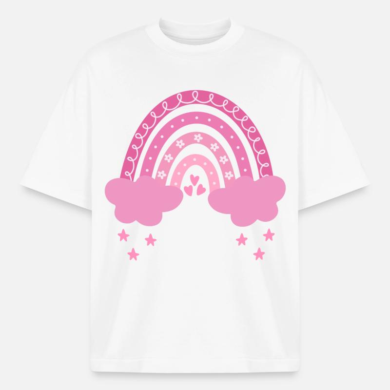 Arcobaleno Boho - Stanley/Stella Heavyweight Boxy T-shirt unisex - bianco