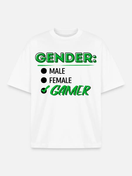 Gamer Funny Funny Zocker Console Player - Boxy Heavyweight Unisex Organic T-Shirt by Stanley/Stella - white