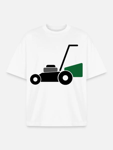Rasenmäher - Boxy Heavyweight Unisex Organic T-Shirt von Stanley/Stella - Weiß