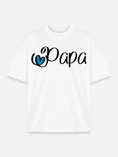 Papa - T-shirt unisexe boxy épais biologique Stanley/Stella - blanc