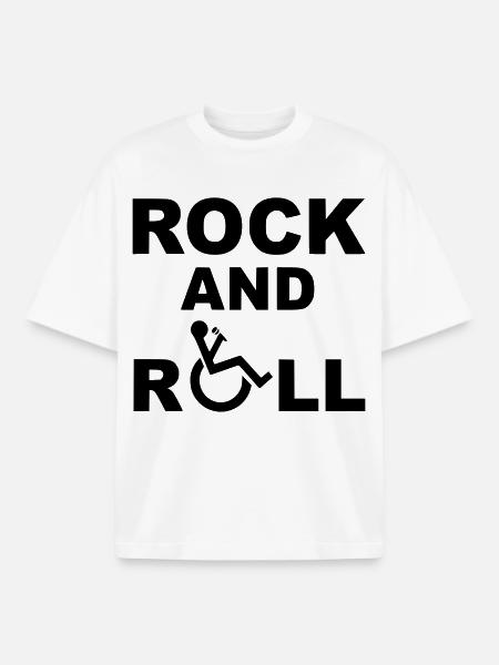 Rock'n'Roll, Rollstuhlmusiker, Musik* - Boxy Heavyweight Unisex Organic T-Shirt von Stanley/Stella - Weiß