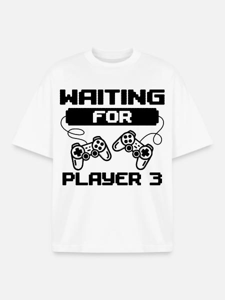 Gamer Gambler Pregnant Controller Statement - Boxy Heavyweight Unisex Organic T-Shirt by Stanley/Stella - white