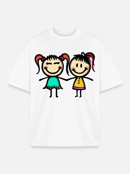 Kumpel Beste Freunde - Boxy Heavyweight Unisex Organic T-Shirt von Stanley/Stella - Weiß