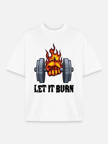 Fitness Saying Dumbbell Weightlifting - Boxy Heavyweight Unisex Organic T-Shirt by Stanley/Stella - white