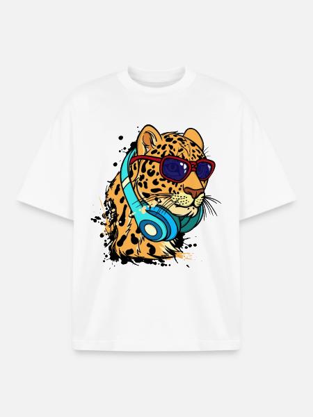 Cool Tier Headset - Boxy Heavyweight Unisex Organic T-Shirt von Stanley/Stella - Weiß