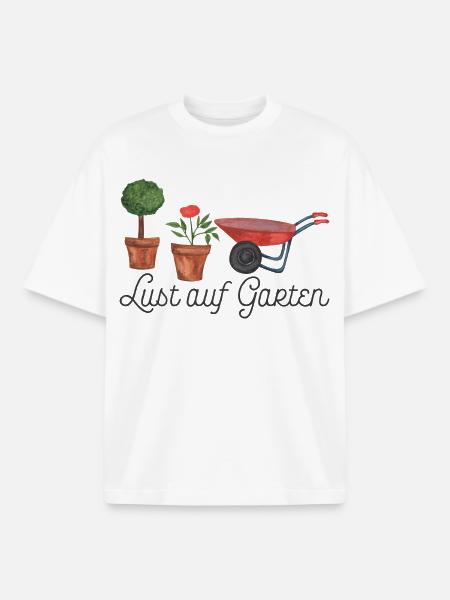 Lust auf Garten - Boxy Heavyweight Unisex Organic T-Shirt von Stanley/Stella - Weiß