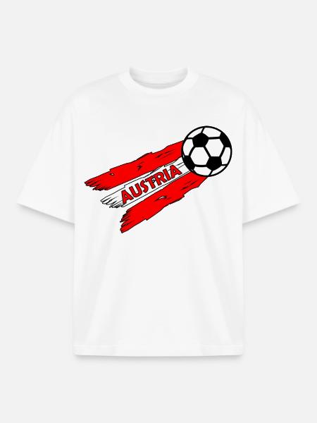 Football Fans Austria - Boxy Heavyweight Unisex Organic T-Shirt by Stanley/Stella - white