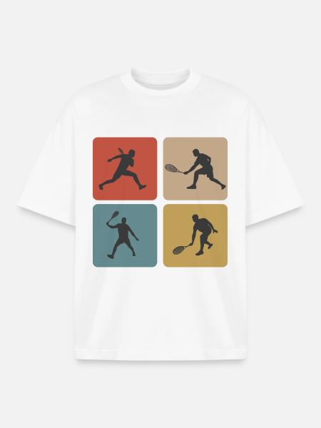 Squash Sports Design - Boxy Heavyweight Unisex Organic T-Shirt by Stanley/Stella - white