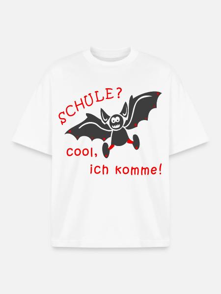 Schule Kindergarten Fledermaus - Boxy Heavyweight Unisex Organic T-Shirt von Stanley/Stella - Weiß