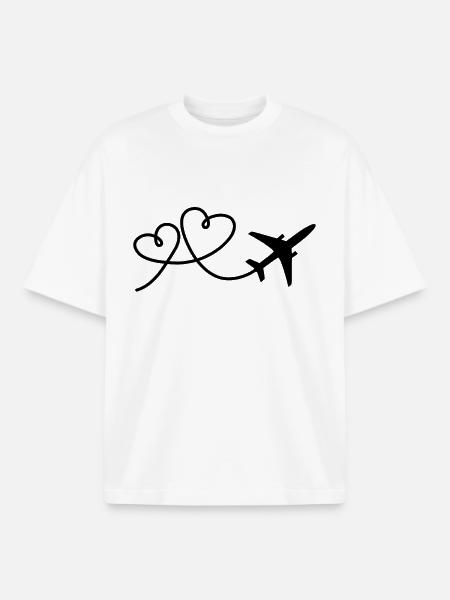 Flugzeug - Boxy Heavyweight Unisex Organic T-Shirt von Stanley/Stella - Weiß