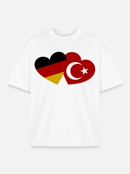 Friendship Turkey Germany - Boxy Heavyweight Unisex Organic T-Shirt by Stanley/Stella - white