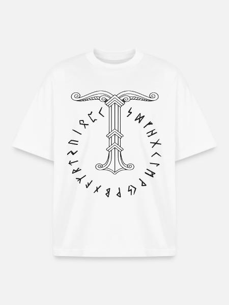 Irminsul Wikinger-Symbol - Boxy Heavyweight Unisex Organic T-Shirt von Stanley/Stella - Weiß