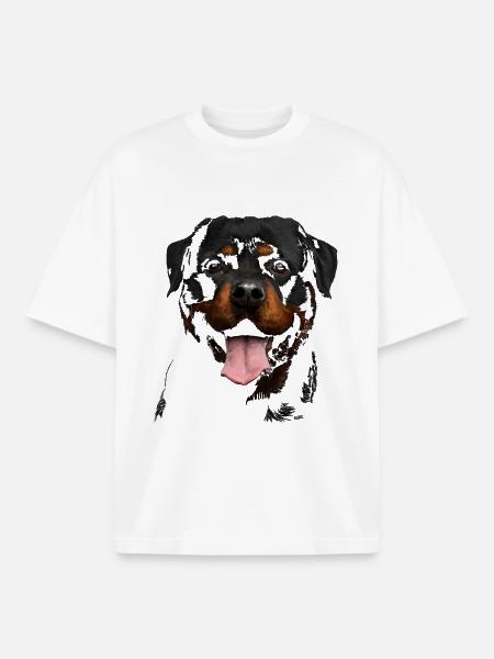 Rottweiler - Boxy Heavyweight Unisex Organic T-Shirt by Stanley/Stella - white