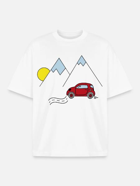 Voiture - T-shirt unisexe boxy épais biologique Stanley/Stella - blanc