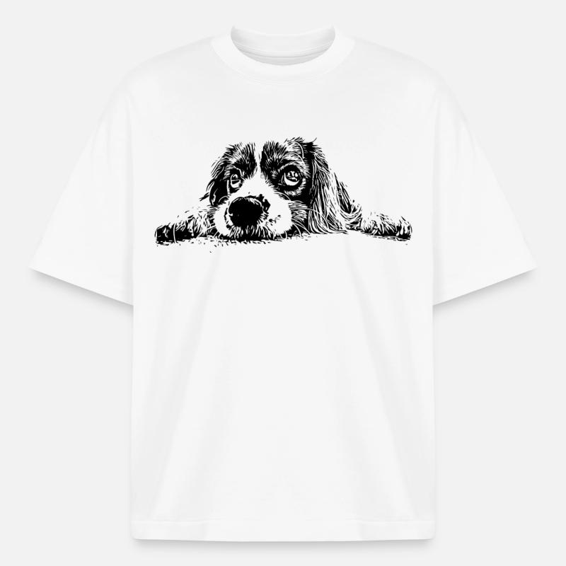 Cocker Spaniel - Boxy Heavyweight Unisex Organic T-Shirt von Stanley/Stella - Weiß